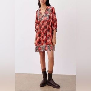 BA&SH (like-new) Gaia Floral Viscose Boho Mini Dress